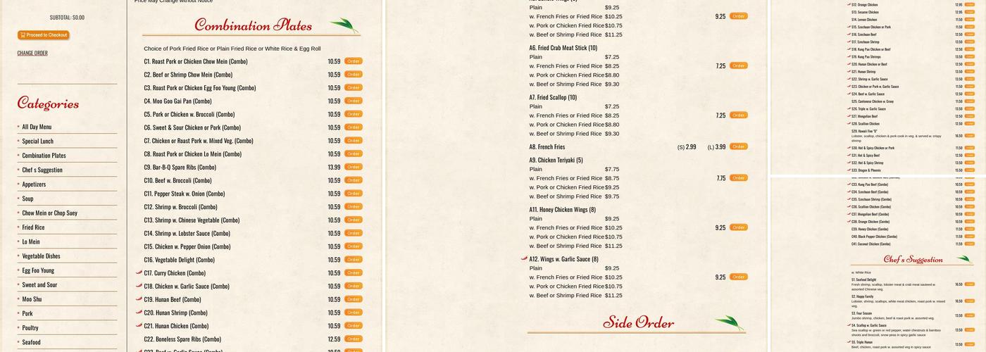 China Wok Buffet Menu