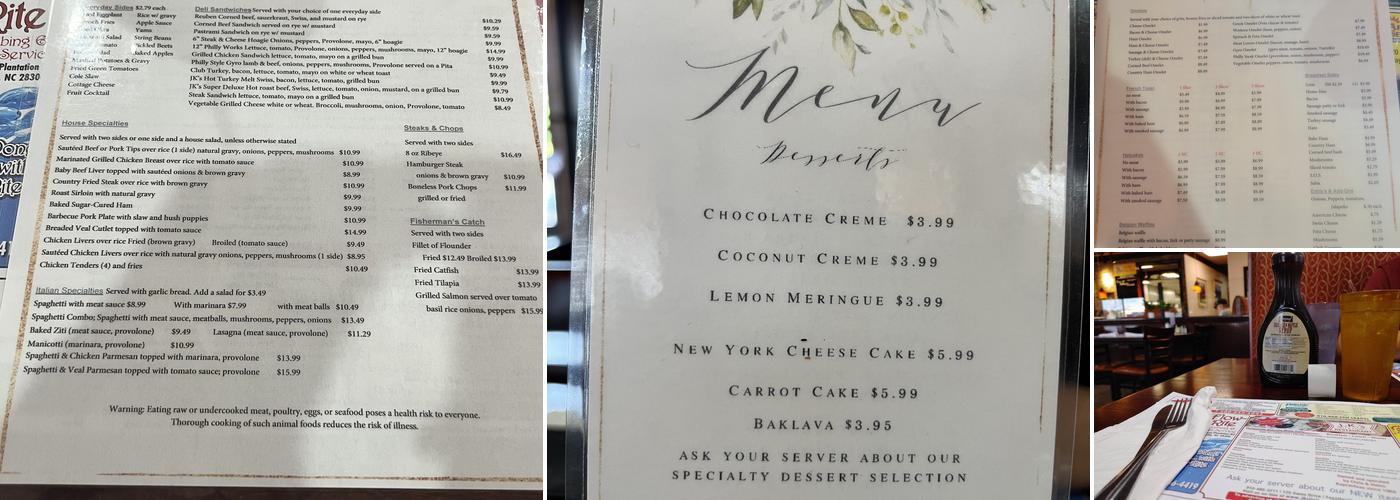 JK's Deli & Family Restaurant Menu