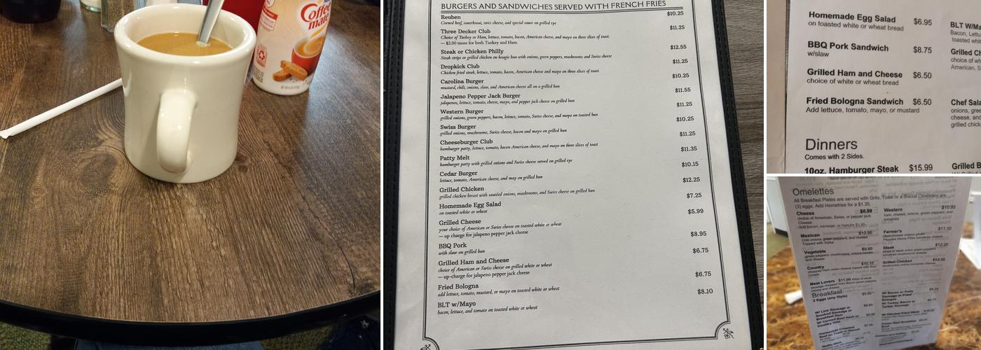 Cedar Point Restaurant Menu