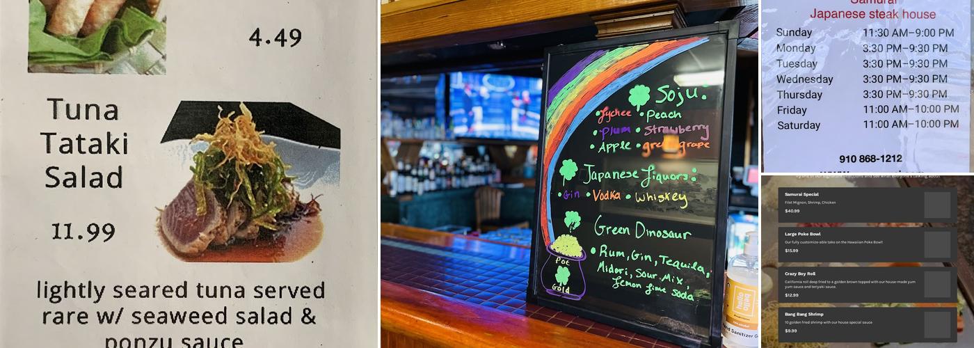 Samurai Japanese Steak House & Sushi Bar Menu