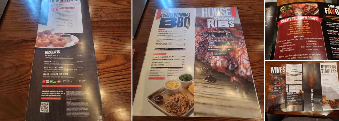 Smokey Bones Fayetteville Menu