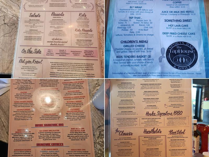 Huske Hardware Restaurant Menu