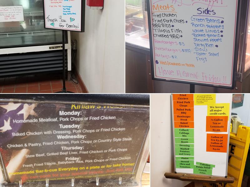 Kinlaw's Welcome Grill Menu