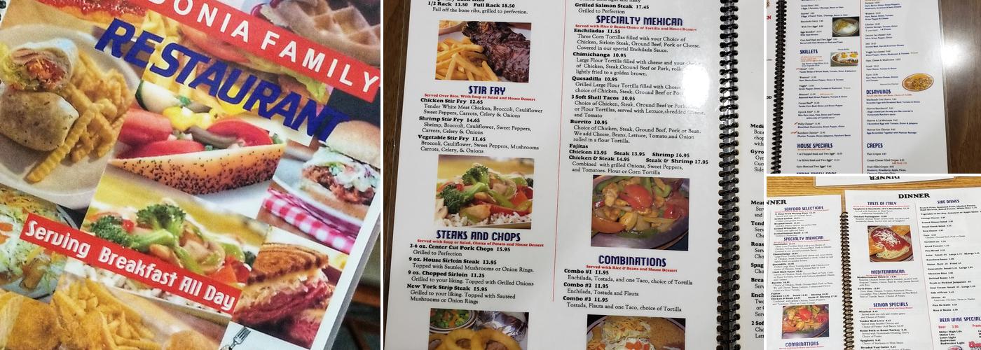 Fredonia Family Restaurant Menu