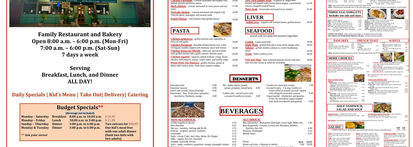 The Magnolia Grille Menu