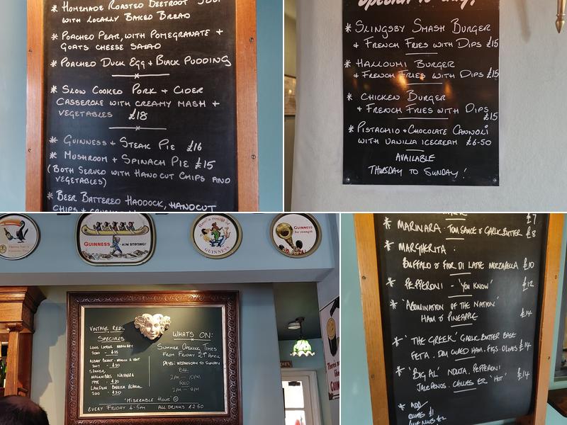 The Grapes Inn Menu
