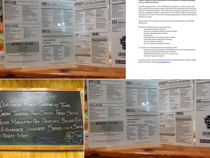 Village Deli and Grill Menu