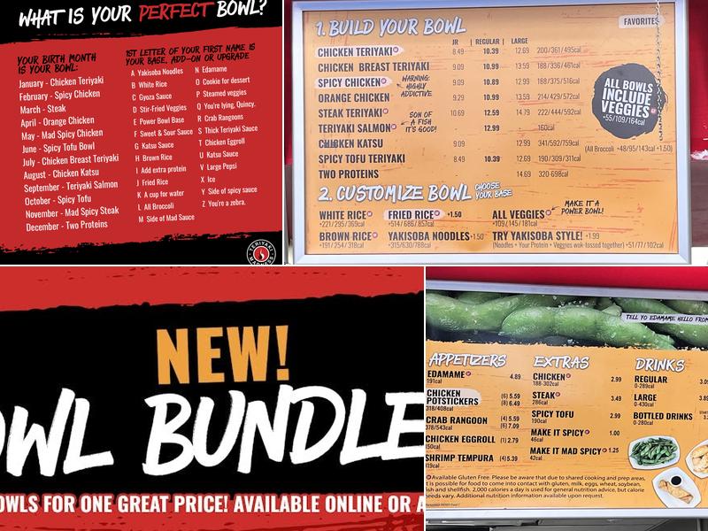 Teriyaki Madness Menu