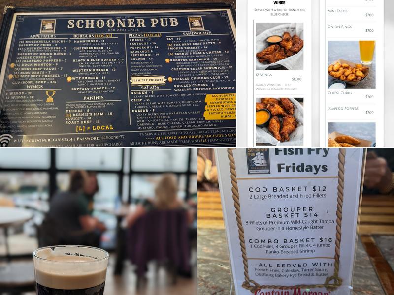 Schooner Pub Menu