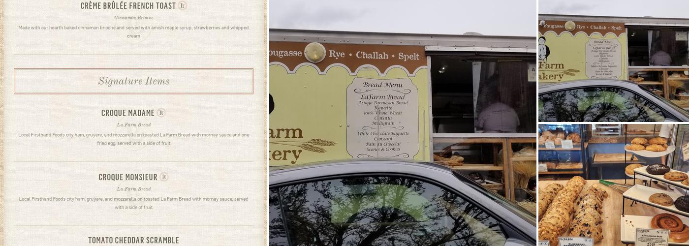 La Farm Bakery Menu