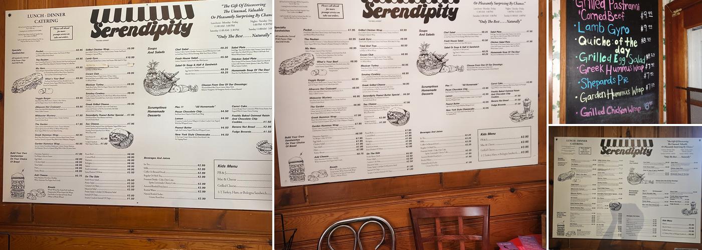 Serendipity Gourmet Deli Menu