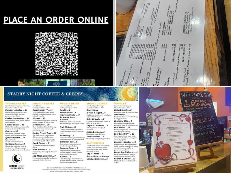 Starry Night Coffee & Crepes Menu
