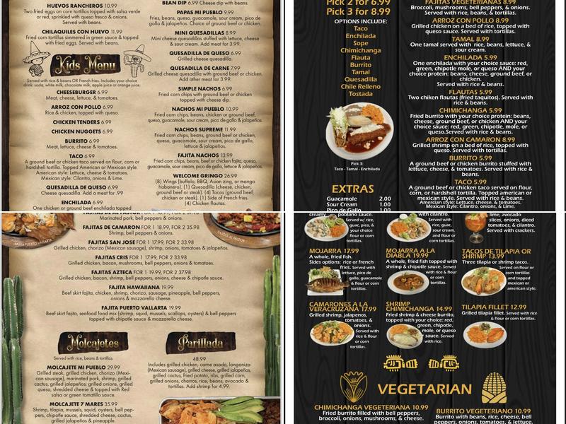 Mi Pueblo Mexican Restaurant & Bar Menu