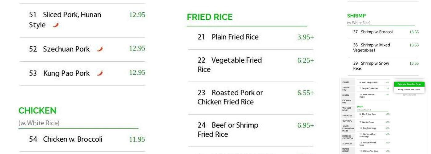 China Chef Menu