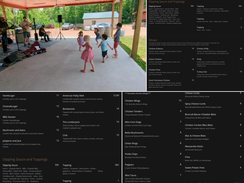 Backwoods Bar & Grill Menu