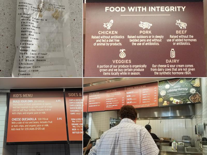 Chipotle Mexican Grill Menu