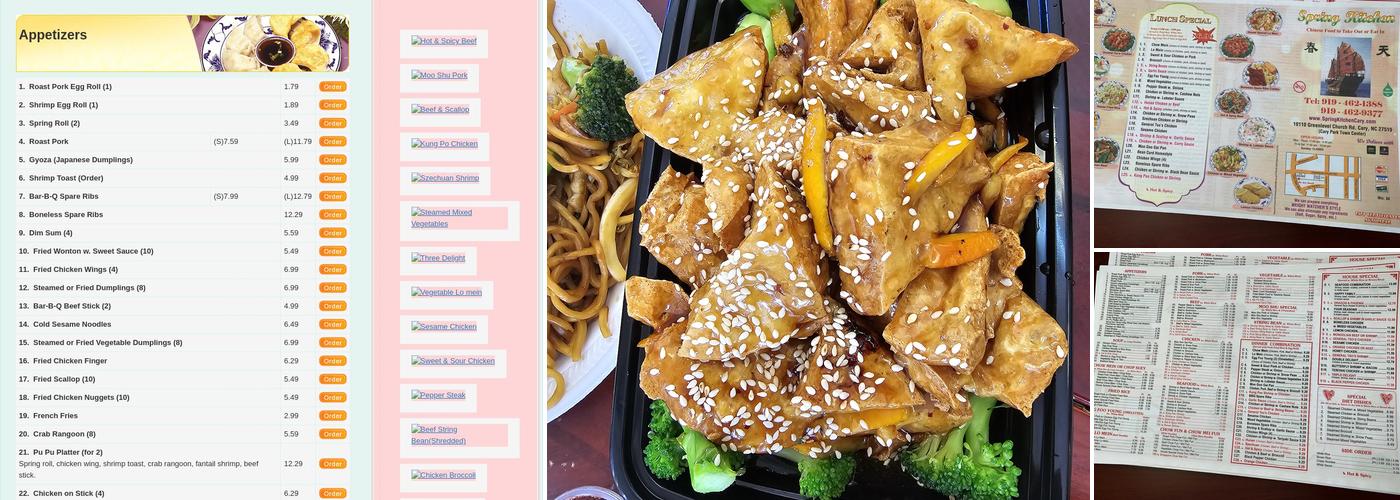 Spring Kitchen’s Menu