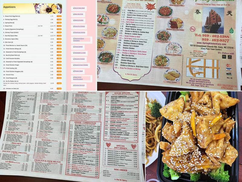 Spring Kitchen’s Menu