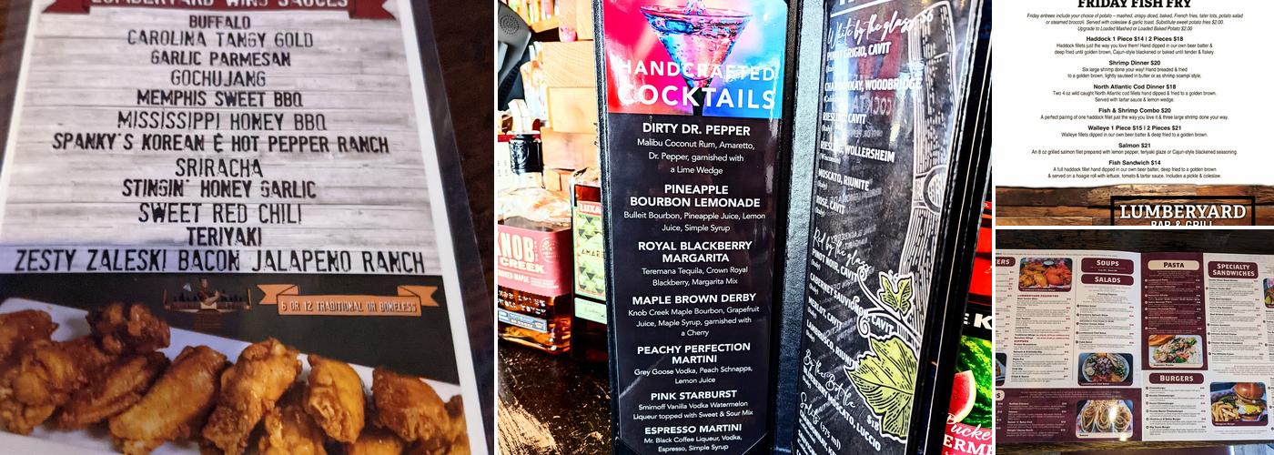 Lumberyard Bar & Grill Menu