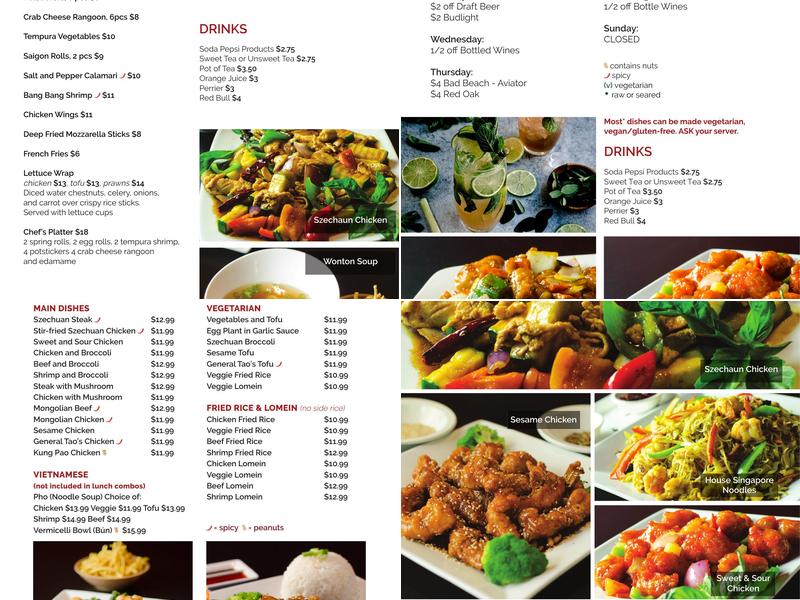 Spring Rolls Menu