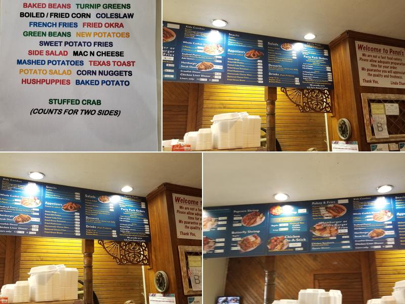 Penn's Fish House Restaurant Menu