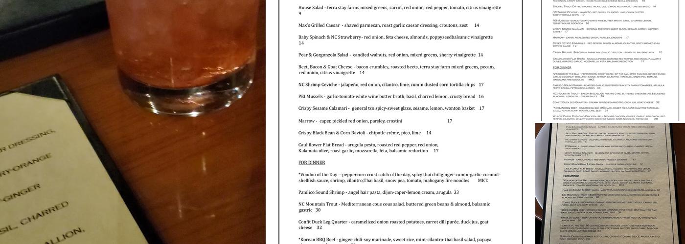 Maximillians Grill & Wine Bar Menu