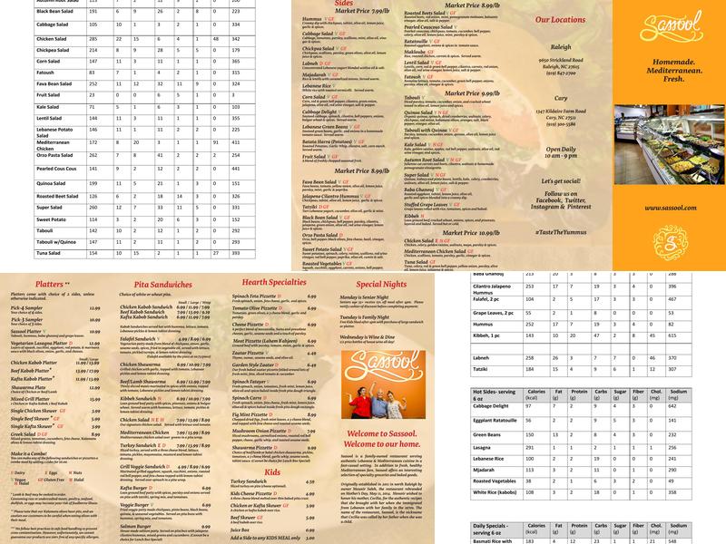 Sassool Menu
