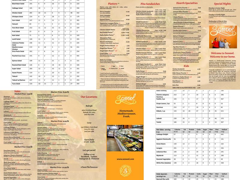 Sassool Menu