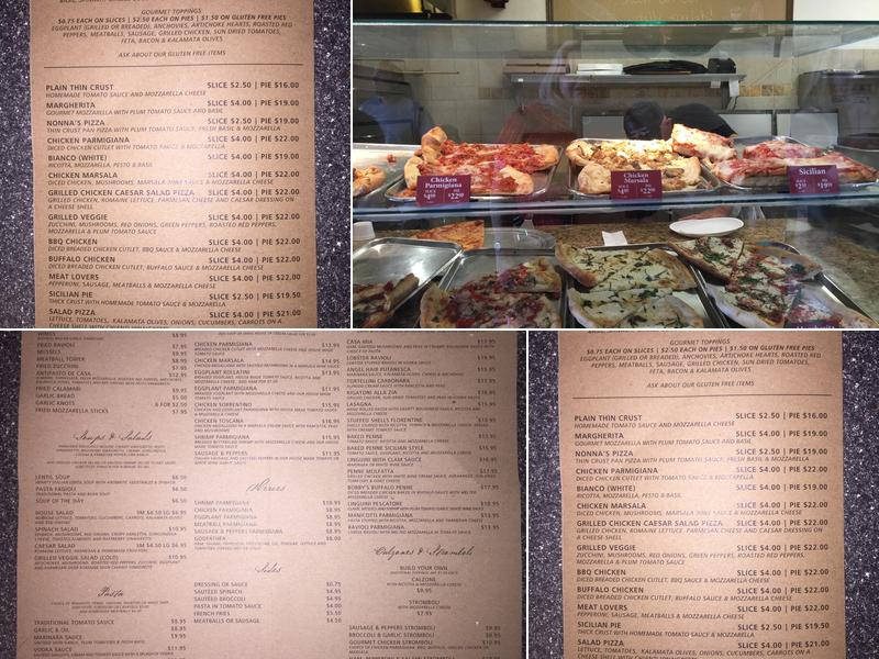 Pizzetta's Pizza Menu