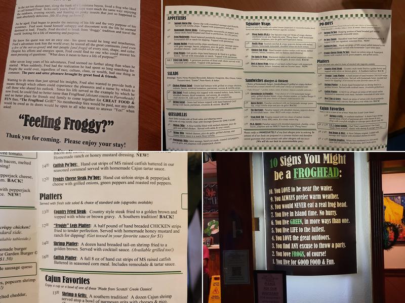 The Froghead Grill Menu