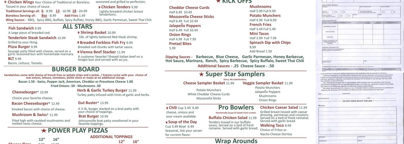 Partners Pub and Grill Menu