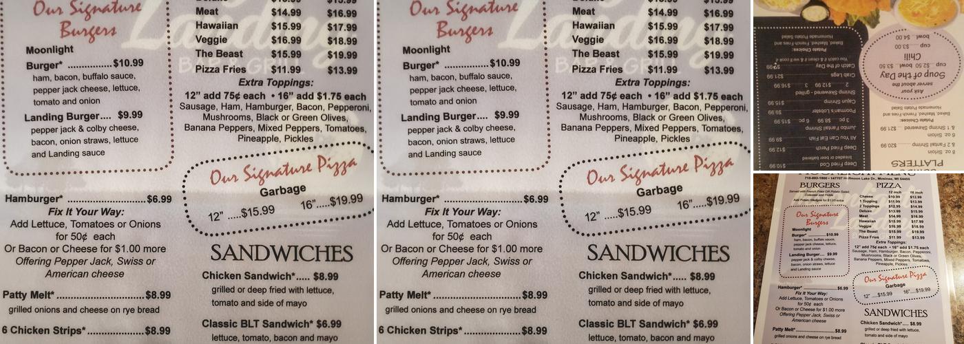 Chang's Half Moon Lakeview Bar & Grill LLC Menu