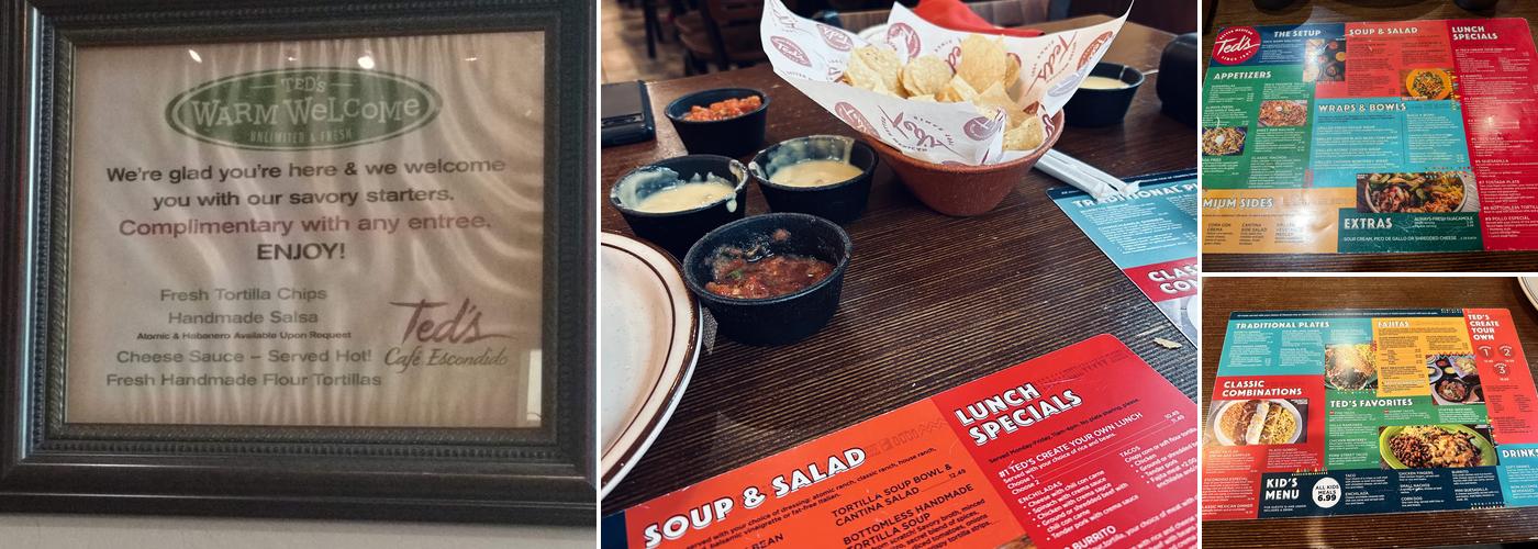 Ted's Café Escondido Menu