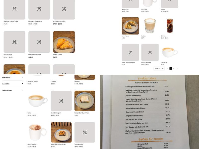 Provision Coffee & Bakery Menu