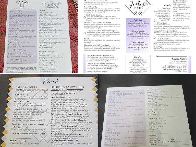 Jester's Café Menu