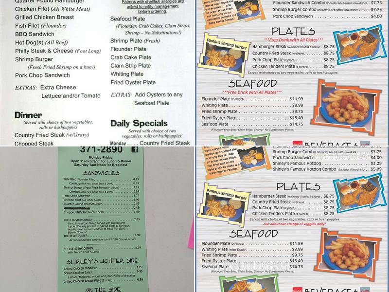 Shirley's Diner Menu