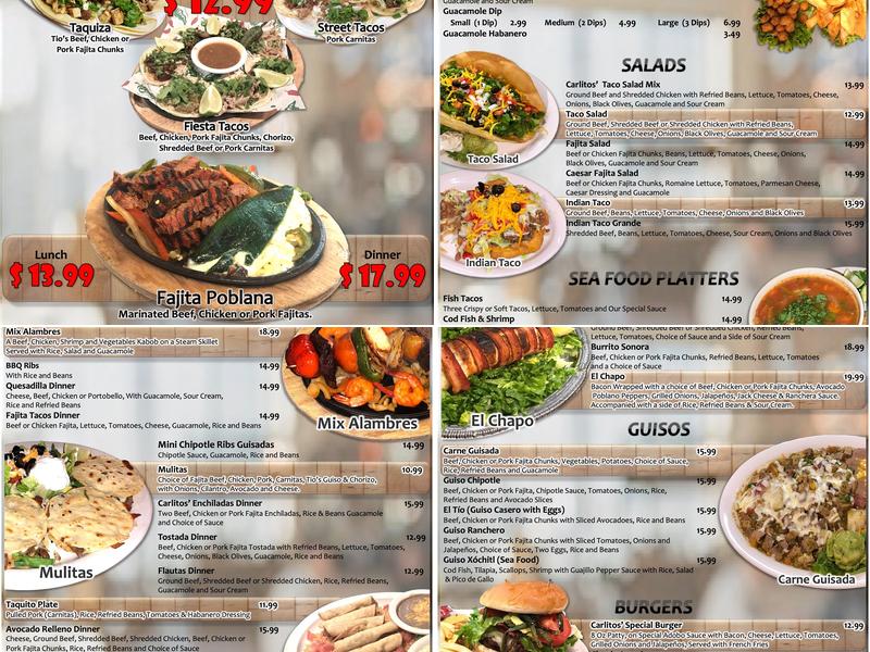 Carlitos' Cafe Menu