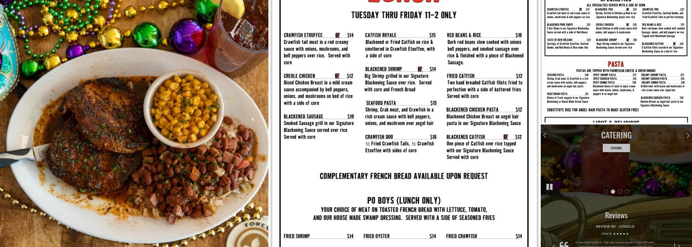 The Big Easy Menu