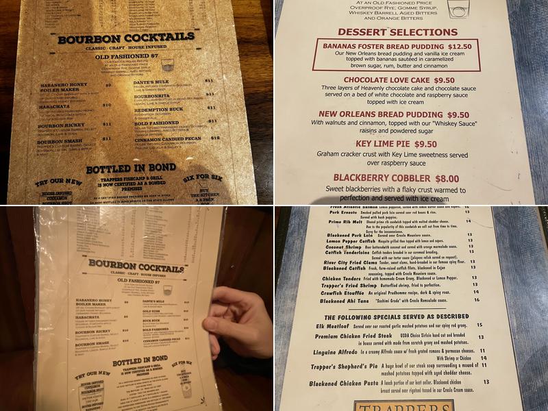 Trapper's Fishcamp & Grill Menu
