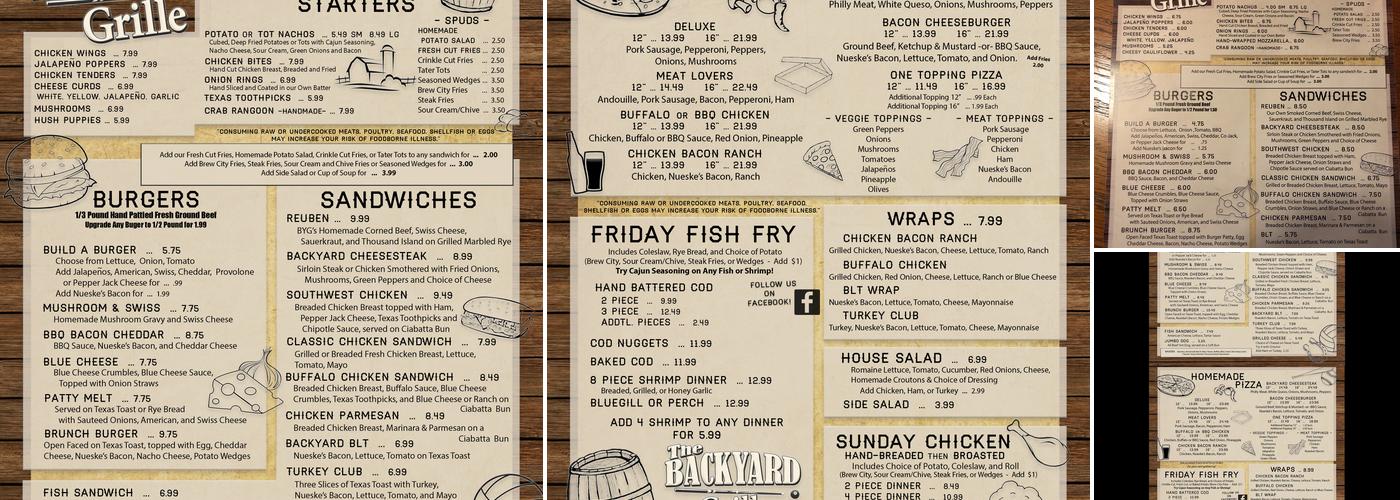 Backyard Grille Menu
