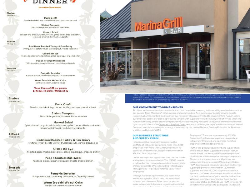 Marina Grill & Bar Menu