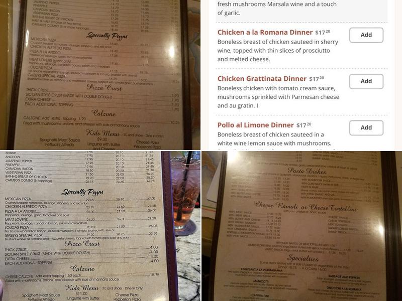 Caruso's Italian Kitchen Menu