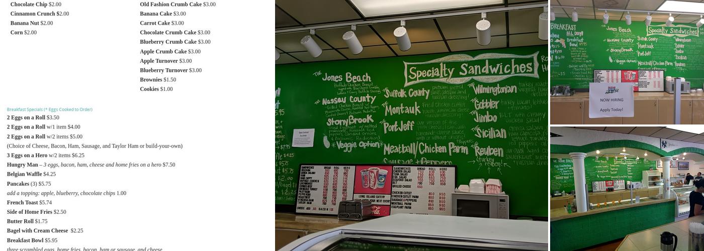 Long Island Eatery Menu