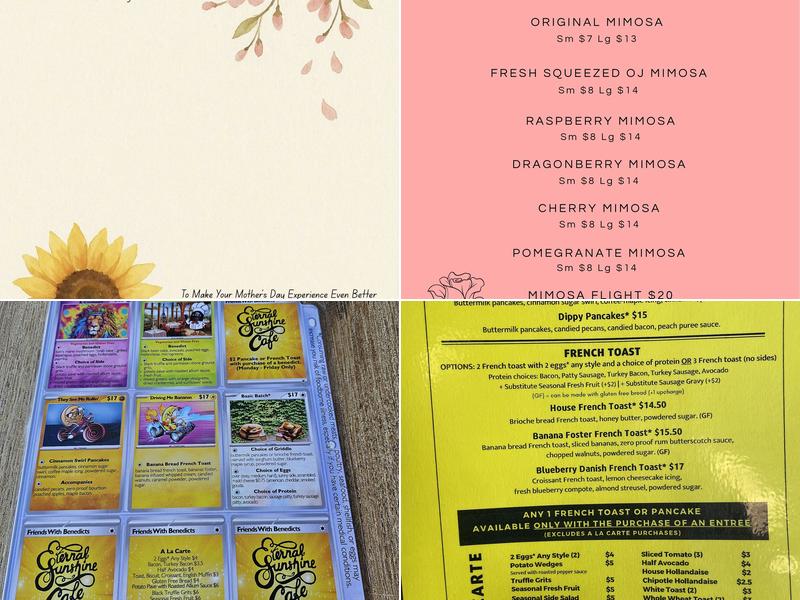 Eternal Sunshine Cafe Menu