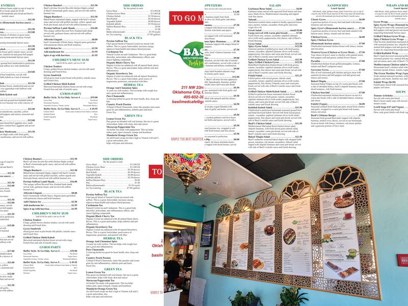 Basil Mediterranean Cafe Menu