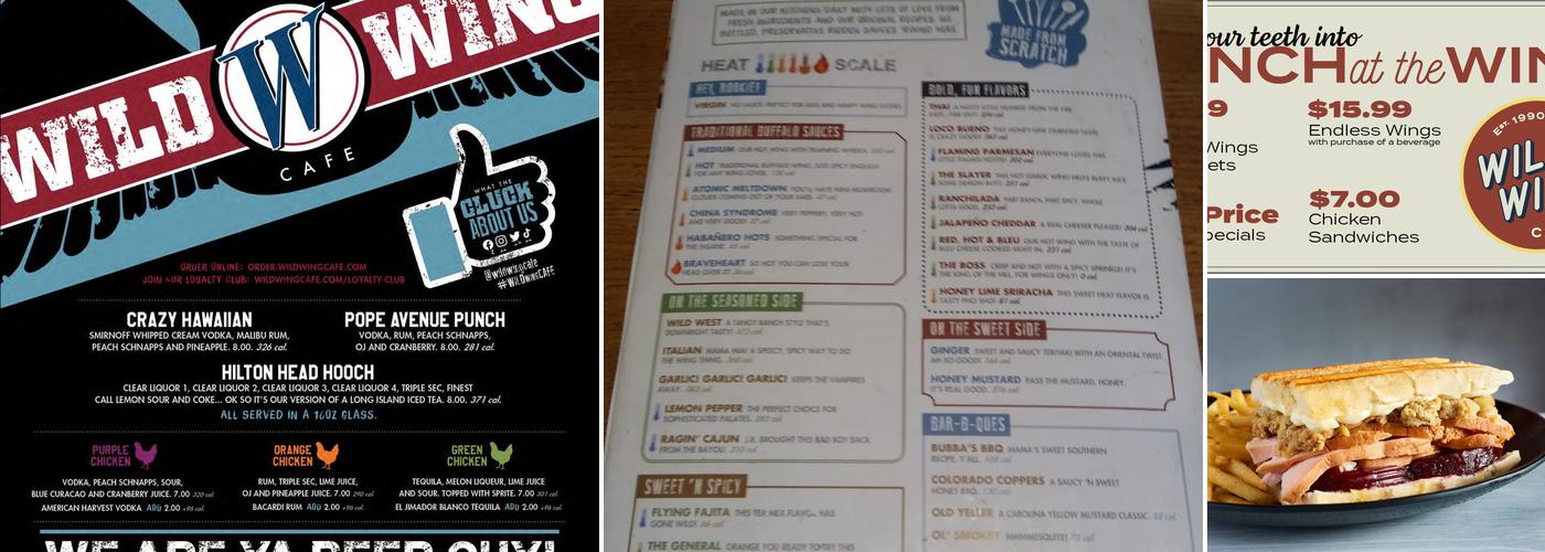 Wild Wing Cafe Menu