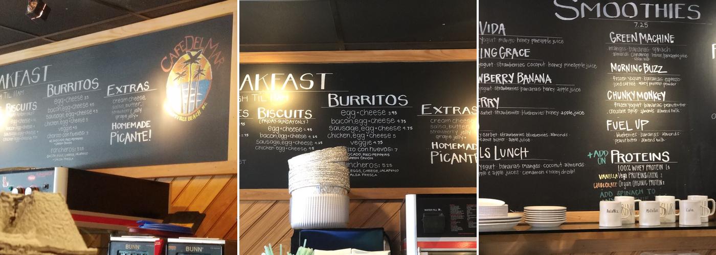 Café Del Mar Menu