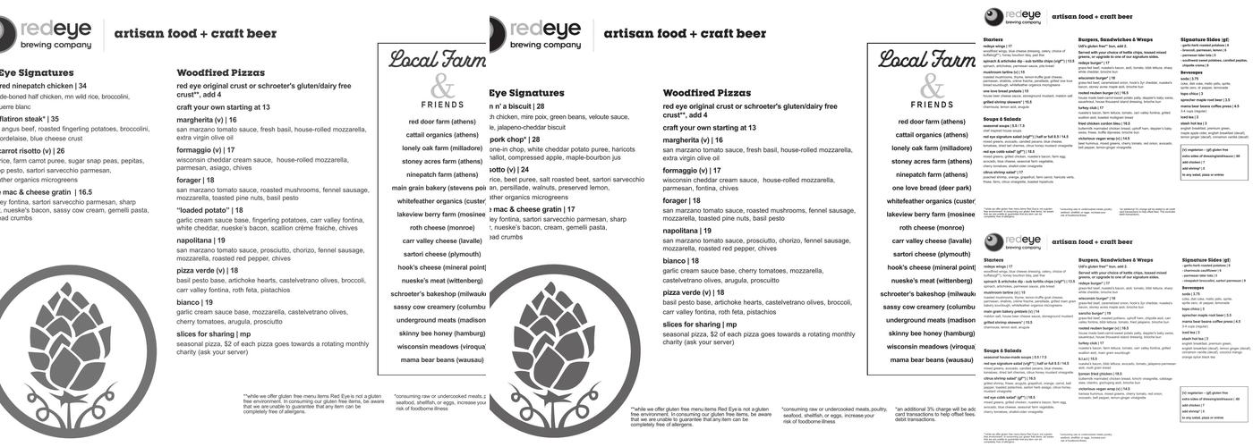 Red Eye Brewing Company Menu