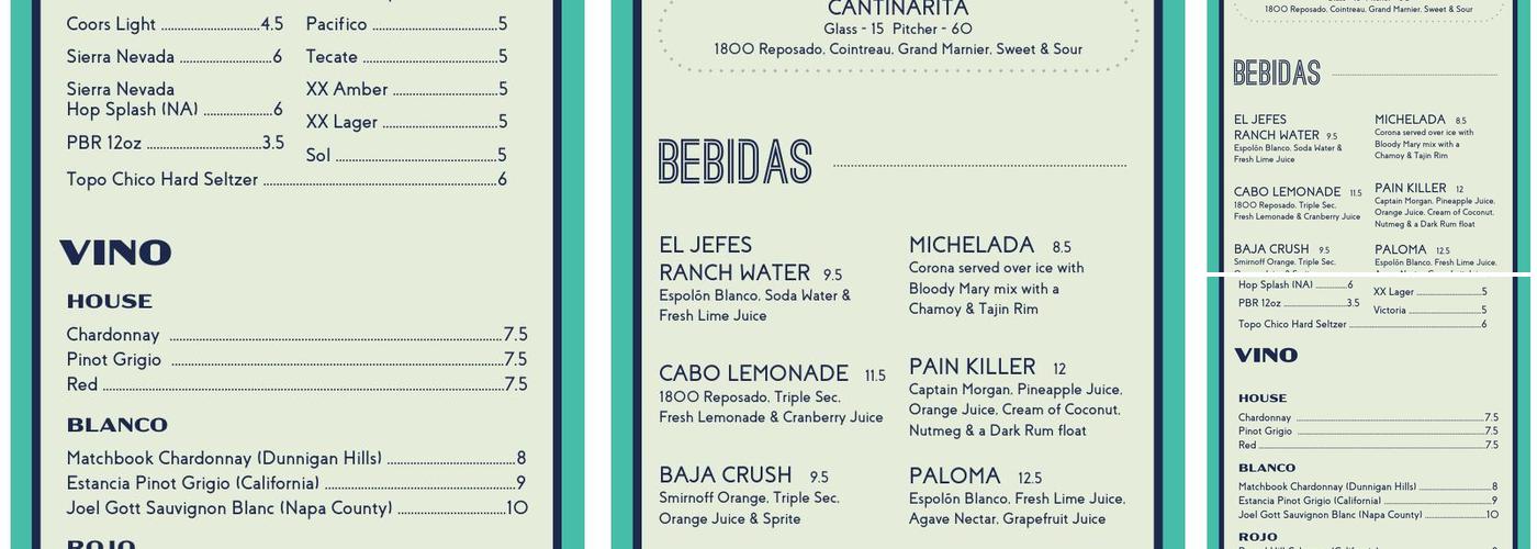 K38 Baja Grill Menu