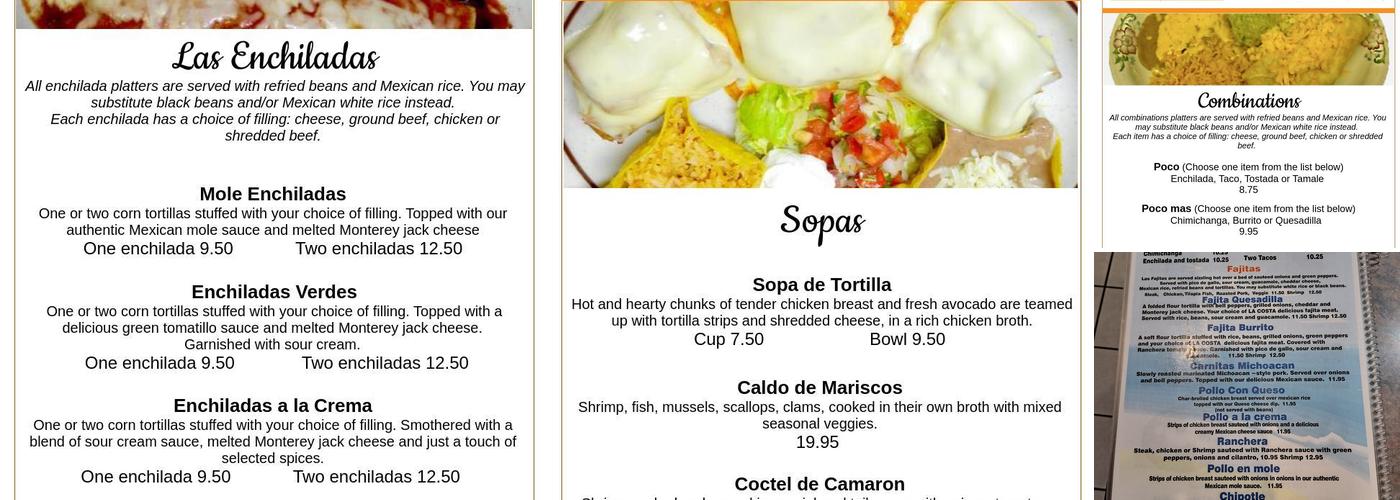 La Costa Menu